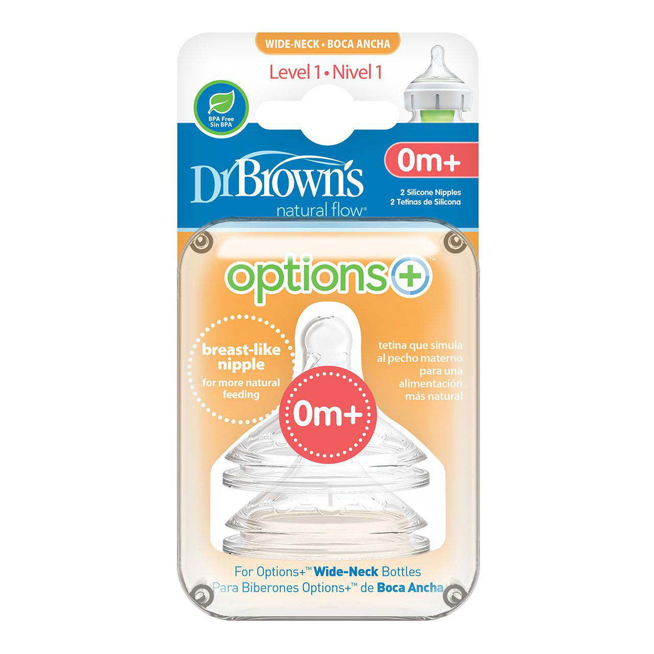Dr Brown Options Plus Teats - Level 1 (Pack of 2) - Little Lug