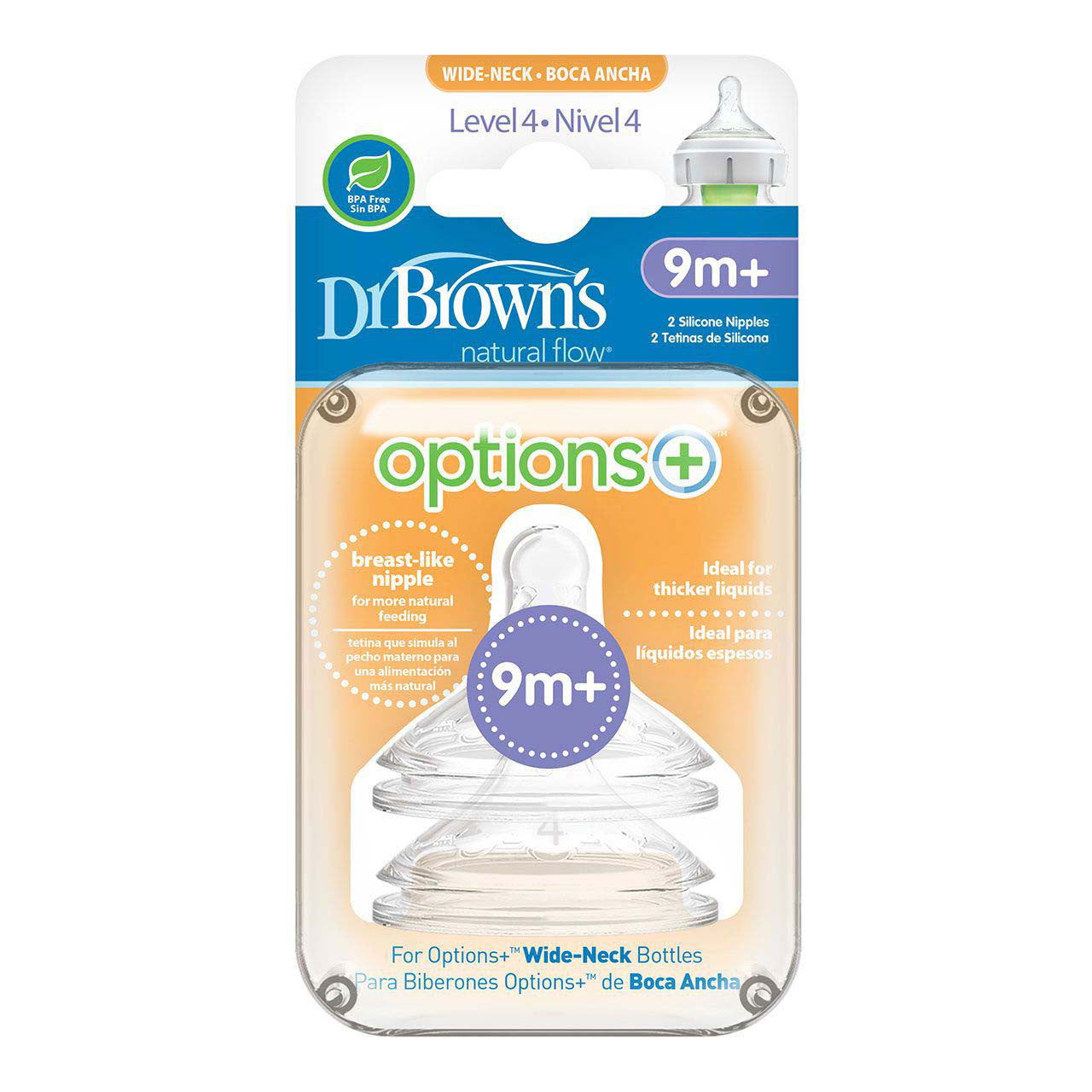Dr Brown Options Plus Teats - Level 4 (Pack of 2) - Little Lug