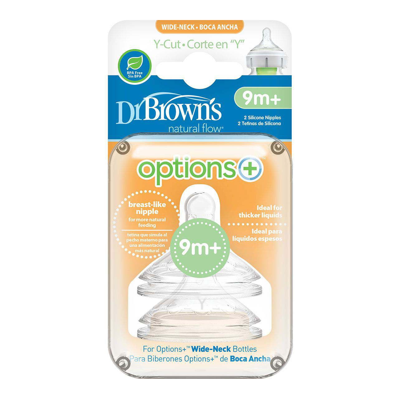 Dr Brown Options Plus Teats - Y Cut (Pack of 2) - Little Lug