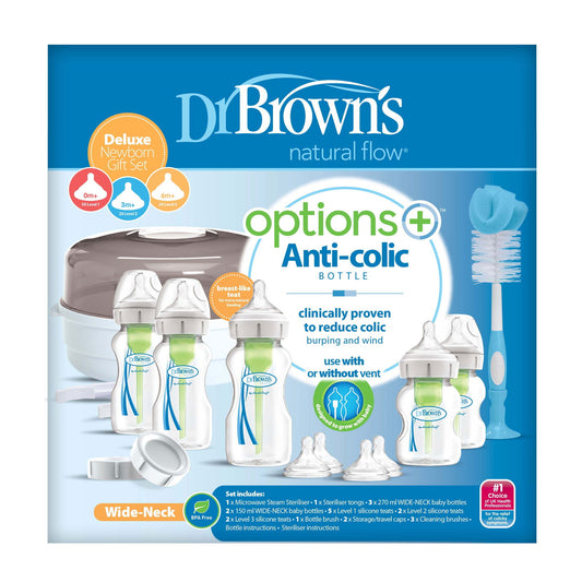 Dr Brown Options Plus Wide Neck Deluxe Newborn Gift Set - Little Lug