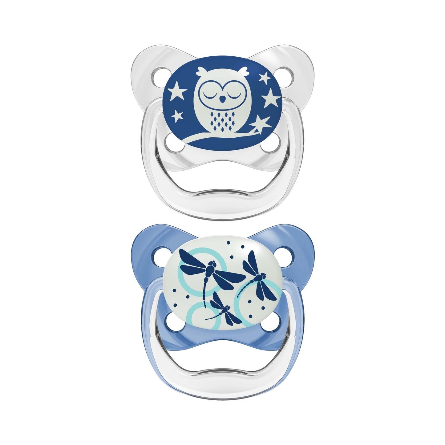 Dr Brown Prevent Shield Stage 1 Glow In Dark Soother - Blue (Pack of 2) - Little Lug