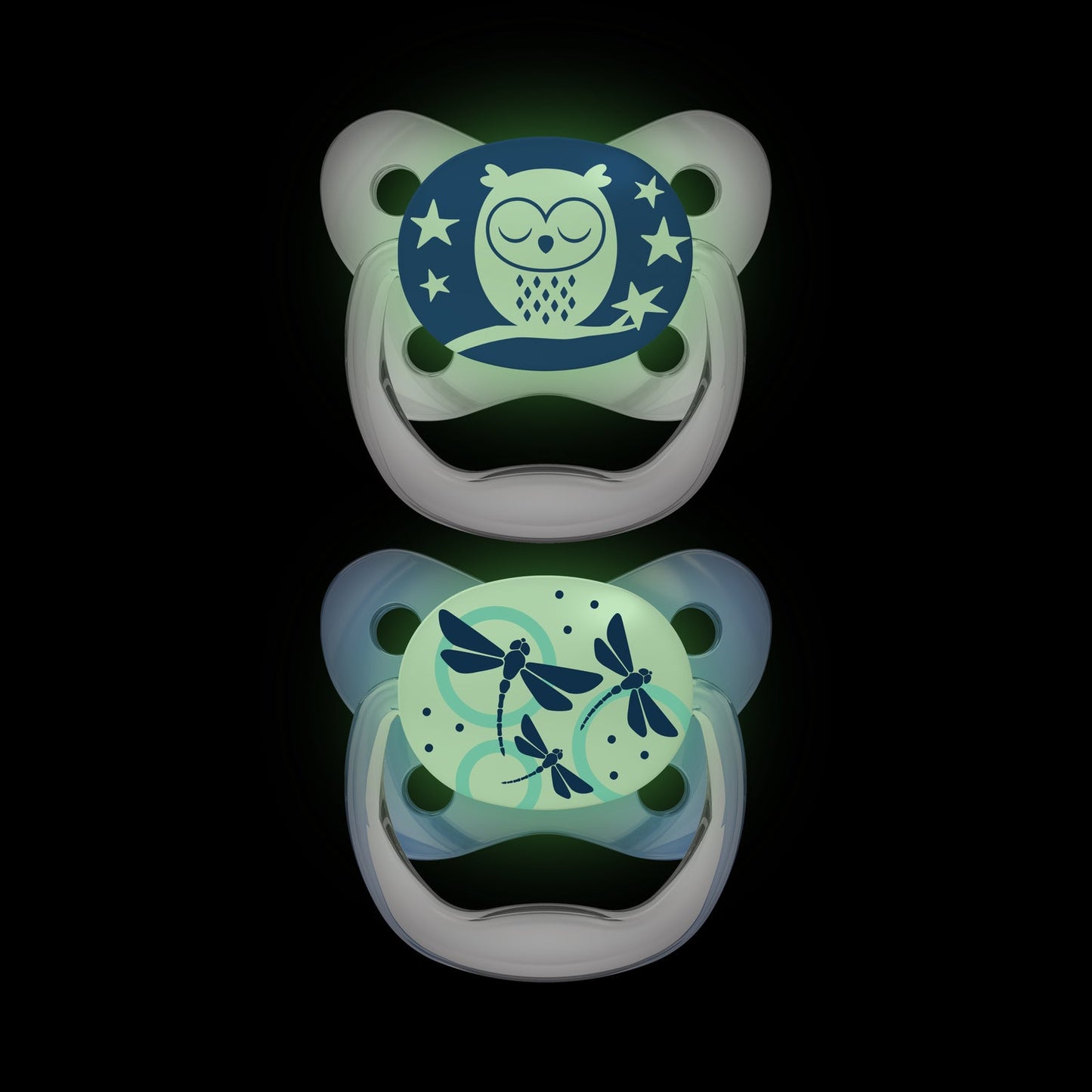 Dr Brown Prevent Shield Stage 1 Glow In Dark Soother - Blue (Pack of 2) - Little Lug