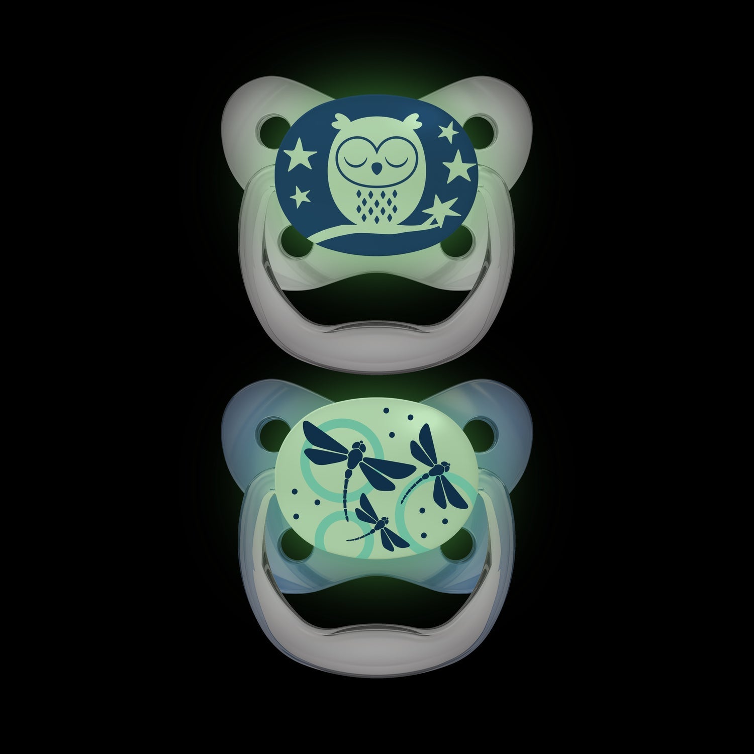 Dr Brown Prevent Shield Stage 1 Glow In Dark Soother - Blue (Pack of 2) - Little Lug