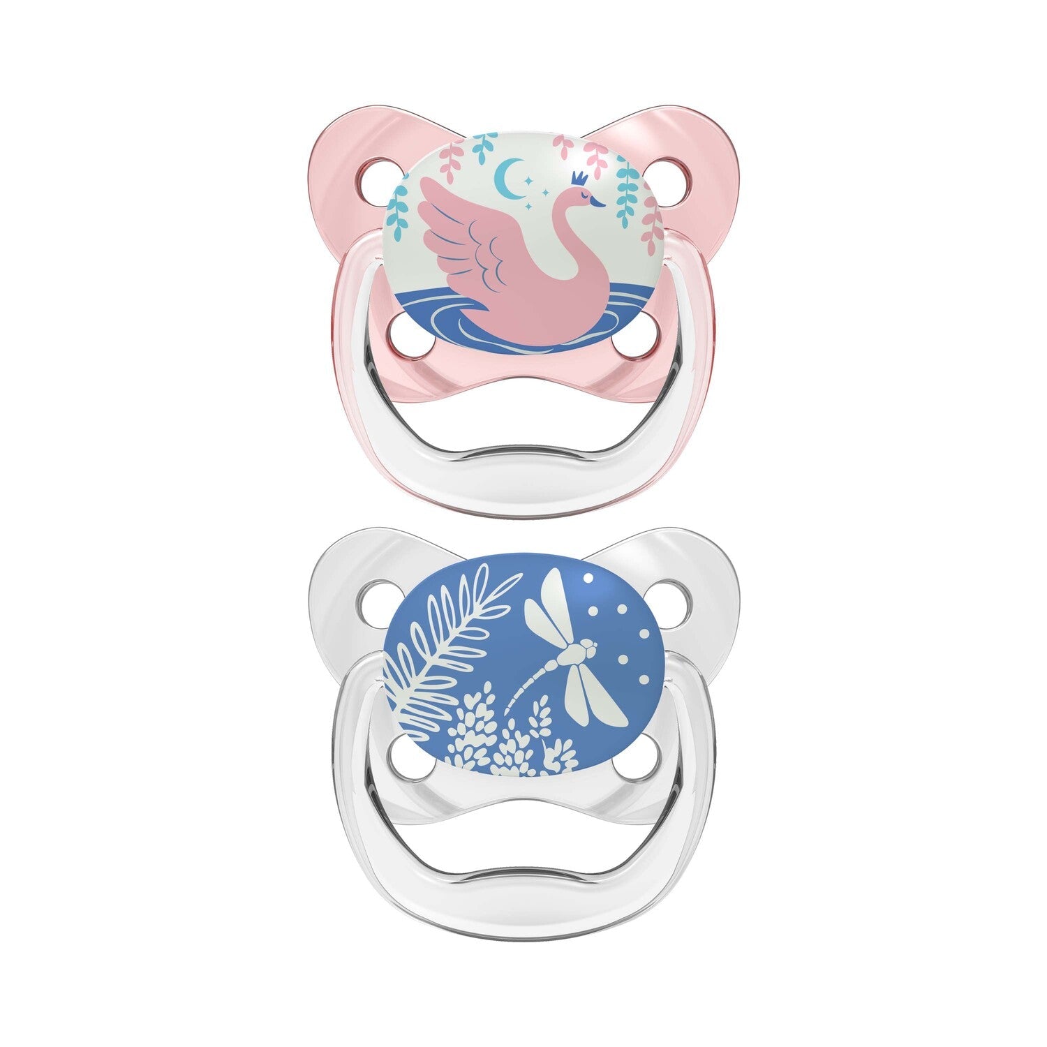 Dr Brown Prevent Shield Stage 1 Glow In Dark Soother - Pink (Pack of 2) - Little Lug