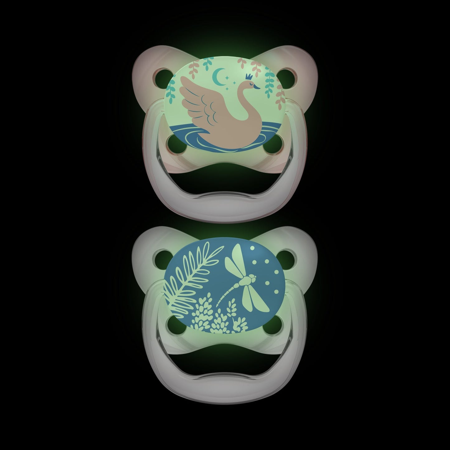 Dr Brown Prevent Shield Stage 1 Glow In Dark Soother - Pink (Pack of 2) - Little Lug