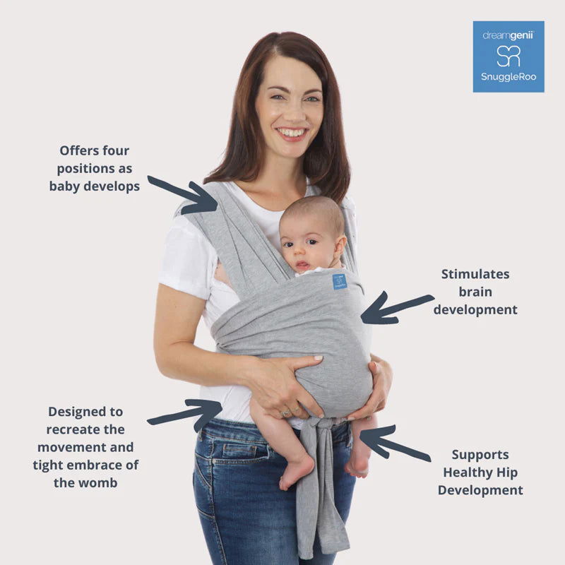 Dream Genii Snuggleroo Baby Carrier - (Available in Black/Light Grey/Charcoal) - Little Lug