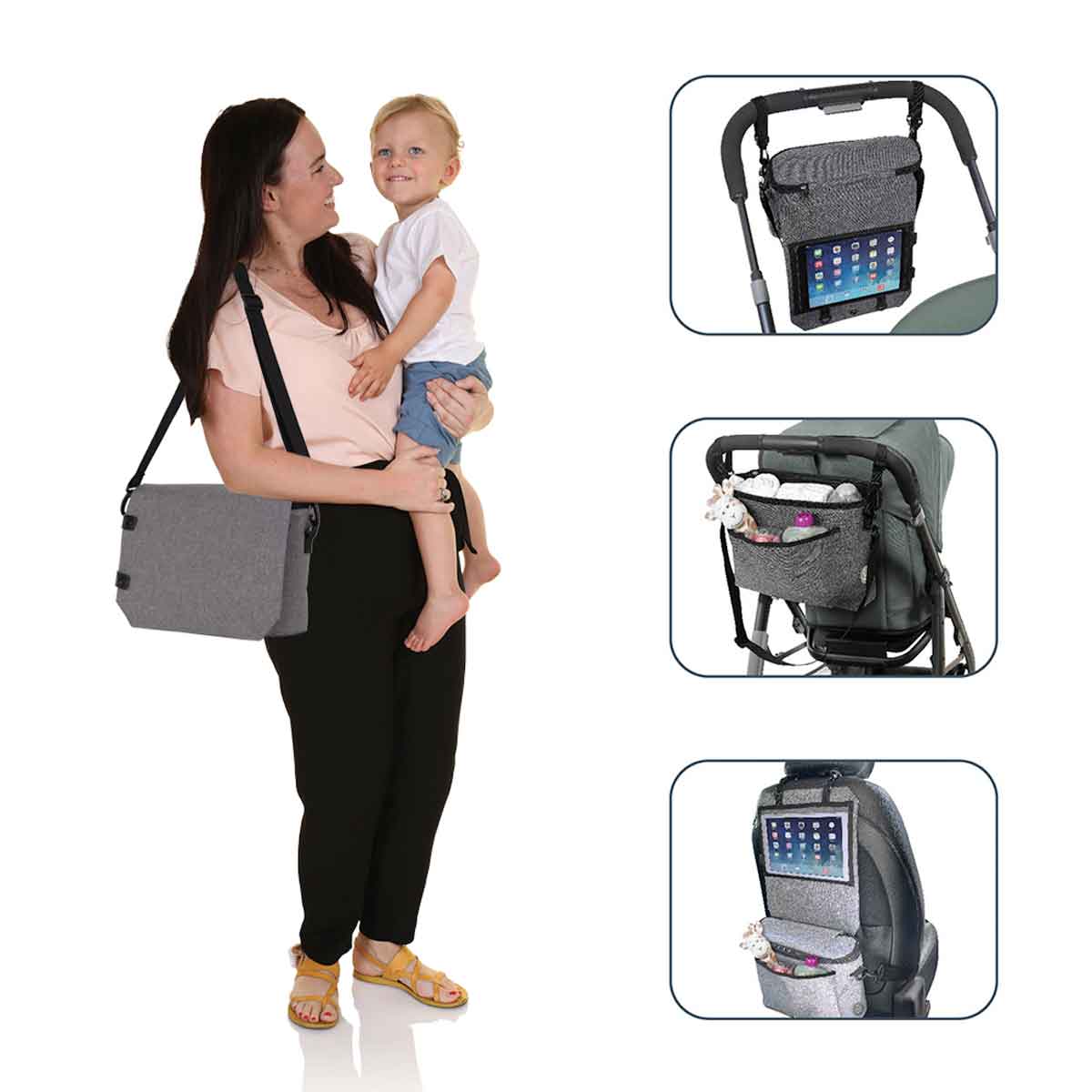 Dreambaby 3-in-1 Grey Stroller Bag/Change Bag/Car Organiser - Little Lug