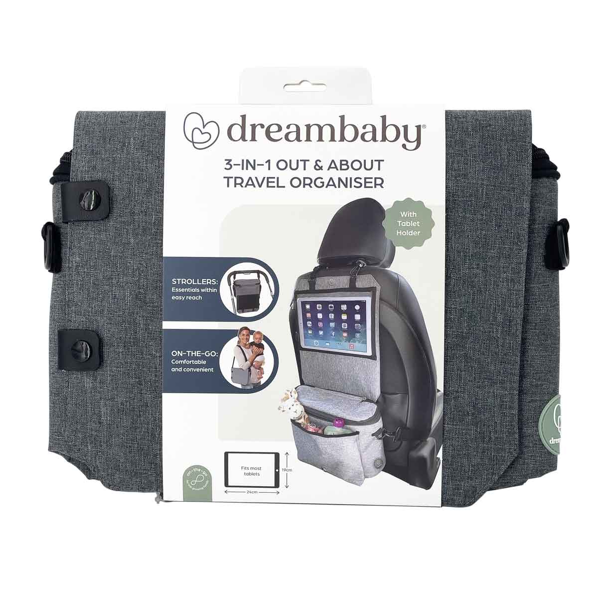Dreambaby 3-in-1 Grey Stroller Bag/Change Bag/Car Organiser - Little Lug