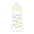 MAM Feel Good GLASS Bottle 260mls - Assorted Designs (PACK OF 1 - SINGLE BOTTLE) - DESIGN MAY VARY TO IMAGE SHOWN