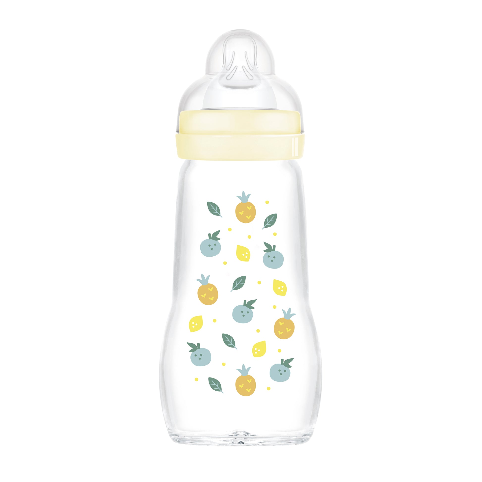 MAM Feel Good GLASS Bottle 260mls - Assorted Designs (PACK OF 1 - SINGLE BOTTLE) - DESIGN MAY VARY TO IMAGE SHOWN