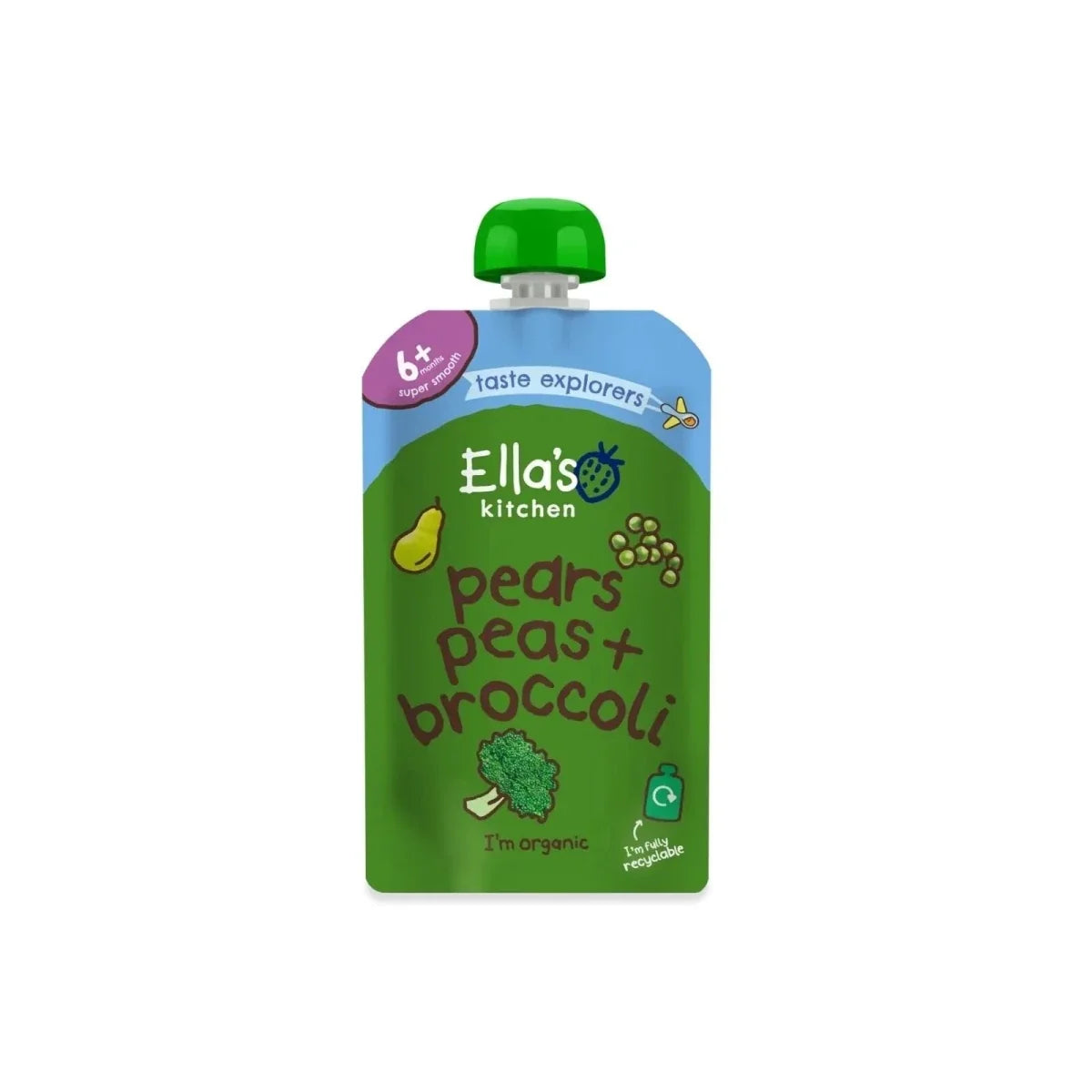 Ella's Kitchen Organic Broccoli Pears & Peas Pouch 6+ months 120g