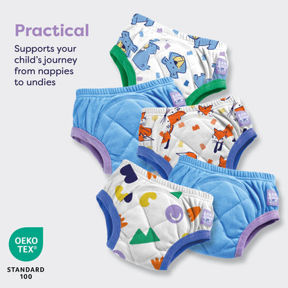 5 Pack Reusable Potty Training Pants in Mixed Sky - Enhanced Design