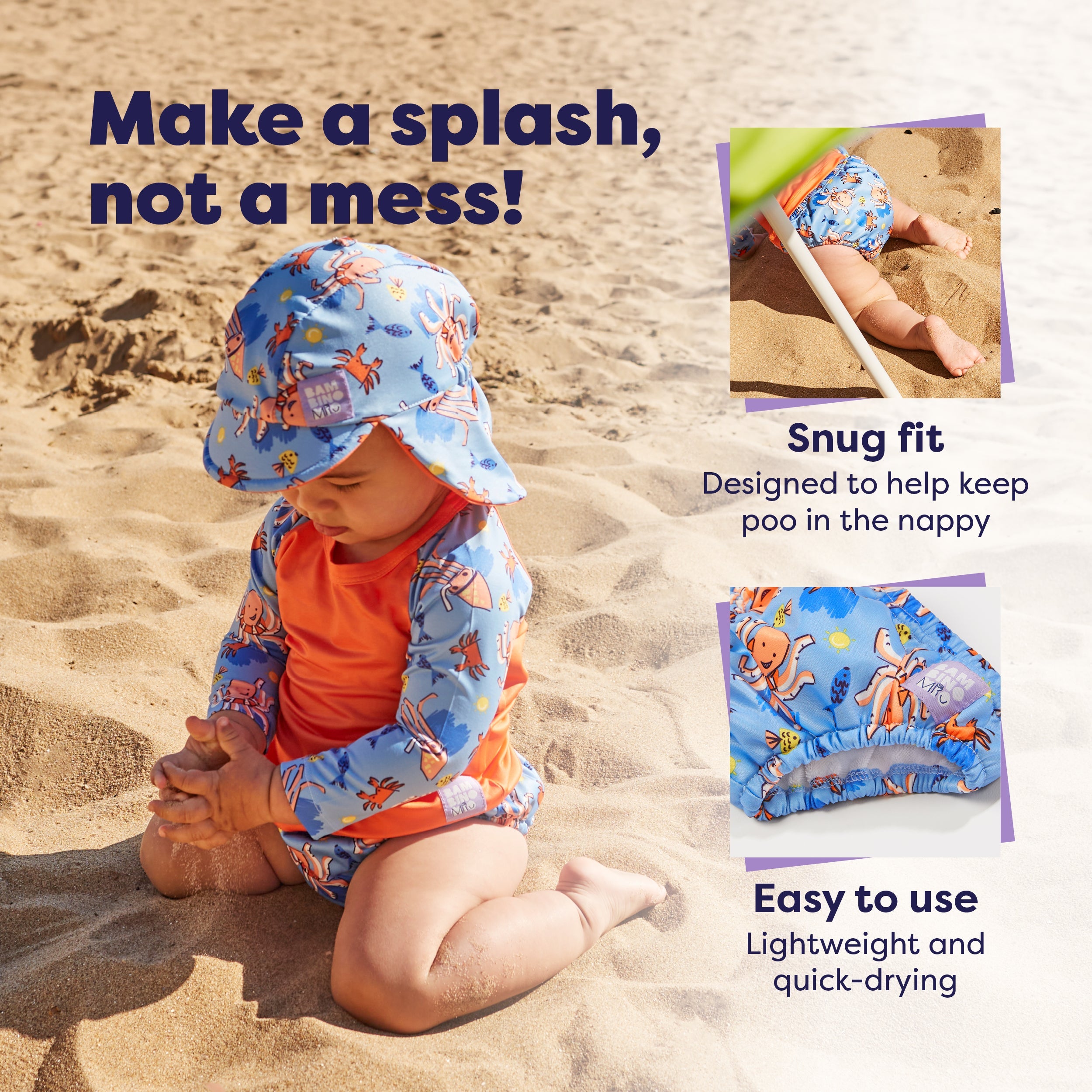 Reusable Swim Nappy in Bubbles
