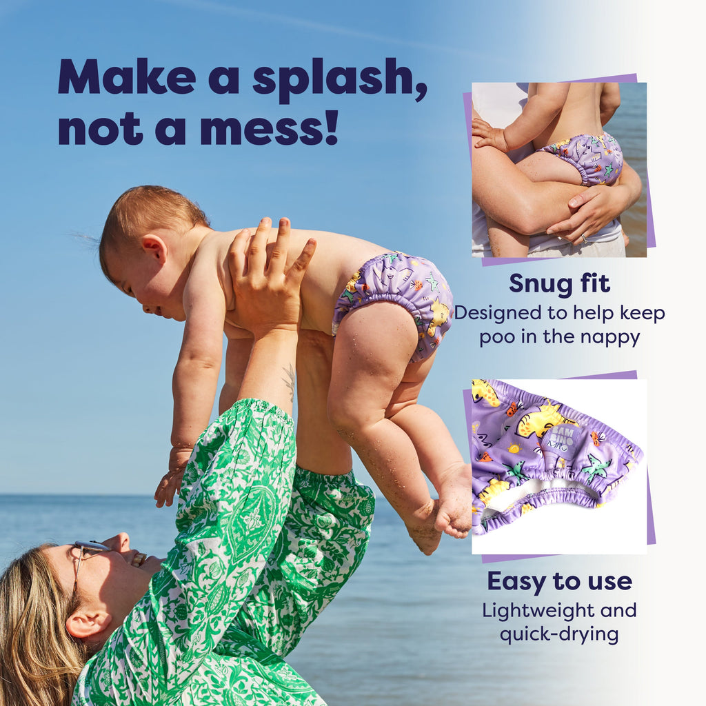 Reusable Swim Nappy in Flame