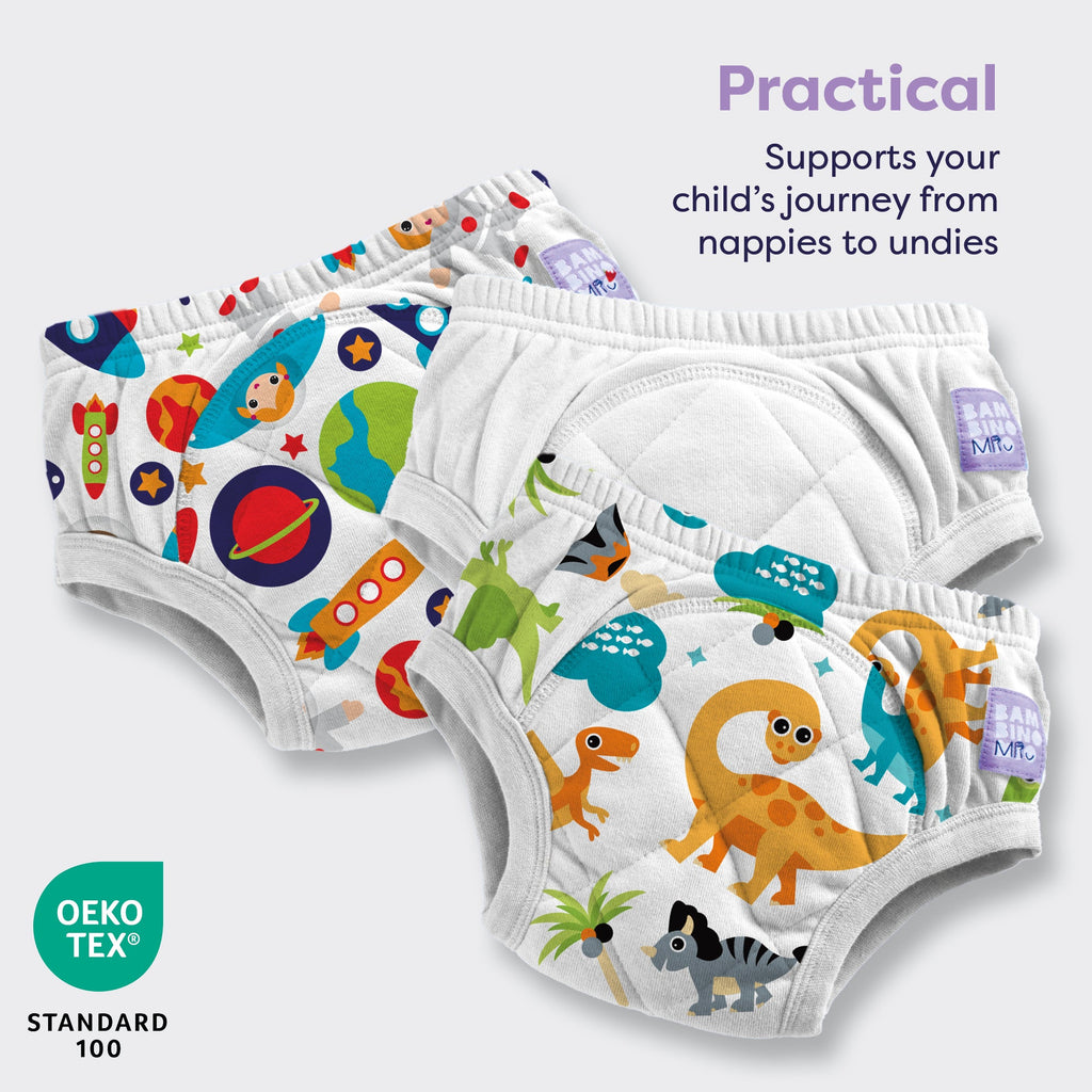 3 Pack Reusable Potty Training Pants in Combo White - Enhanced Design
