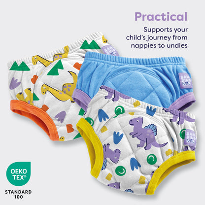3 Pack Reusable Potty Training Pants in Brave Dinos - Enhanced Design