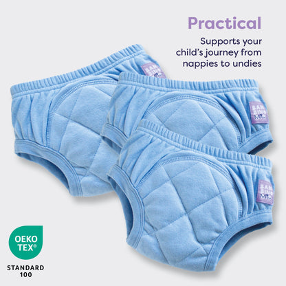 3 Pack Reusable Potty Training Pants in Light Blue - Enhanced Design