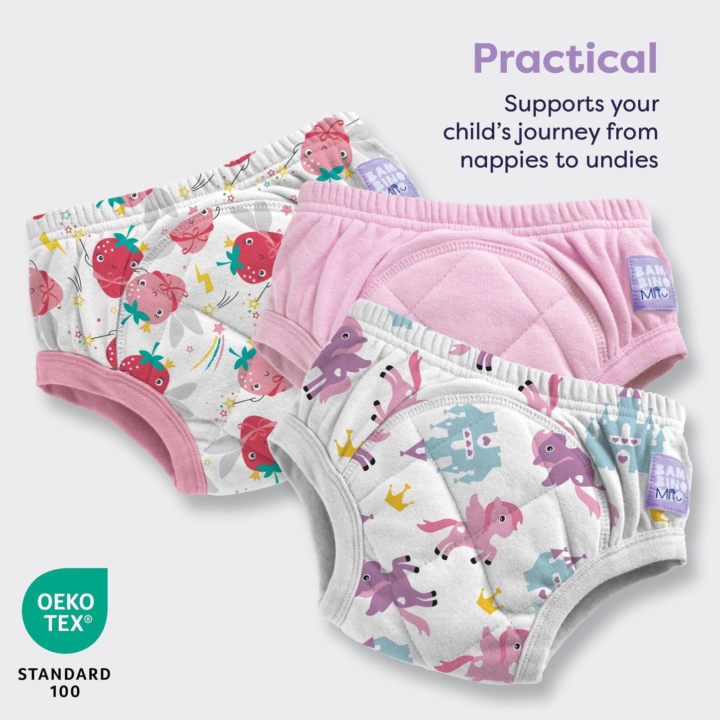 3 Pack Reusable Potty Training Pants in Combo Pink - Enhanced Design