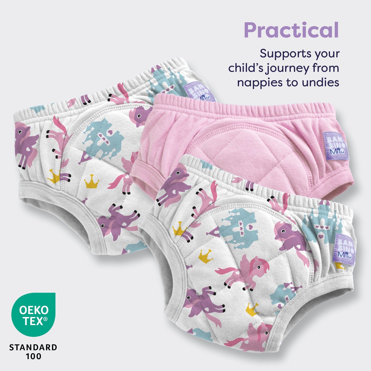 3 Pack Reusable Potty Training Pants in Pegasus Palace Pink - Enhanced Design