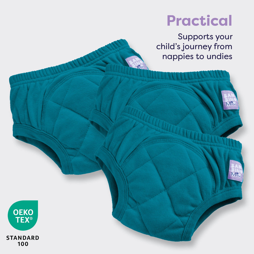 3 Pack Reusable Potty Training Pants in Teal - Enhanced Design