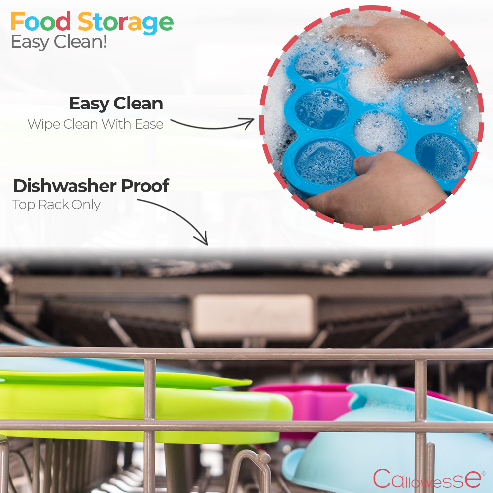 Callowesse Silicone Food Portion Storage Container & Lid – Green