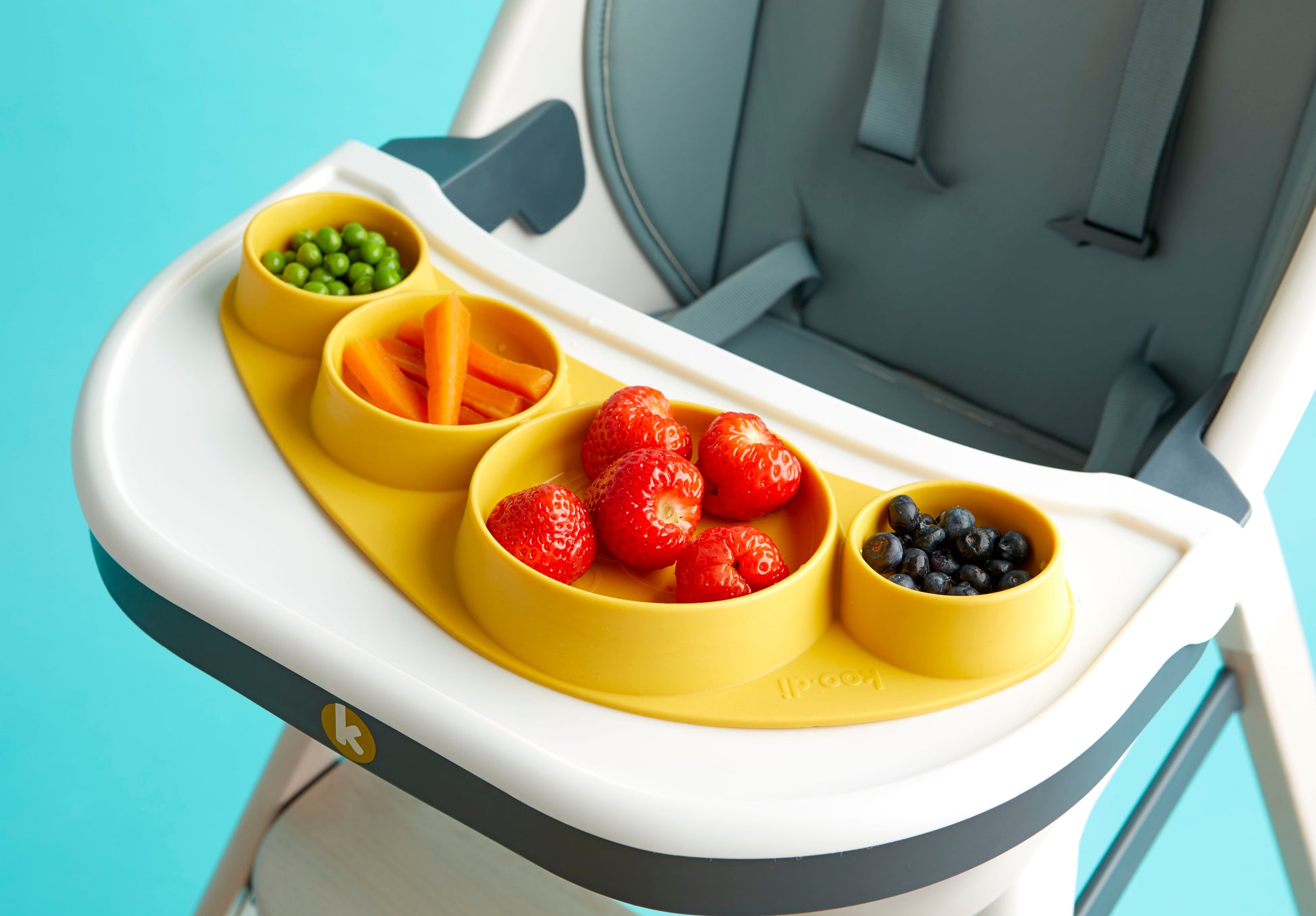 Koo-Di Tiny Tapas Silicone Placemat (Available in Buttercup/Ladybug Red/Spring Water)