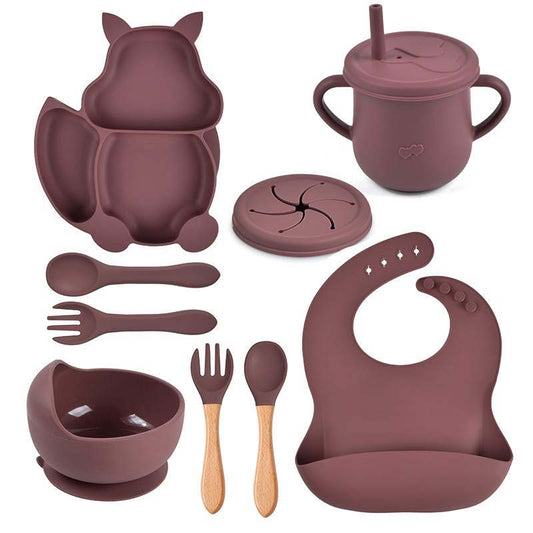 Little Lion 9 Piece Baby Weaning Set (Red Wine)