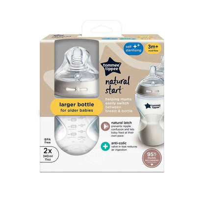 Tommee Tippee Natural Start Bottle 340mls (Pack of 2)