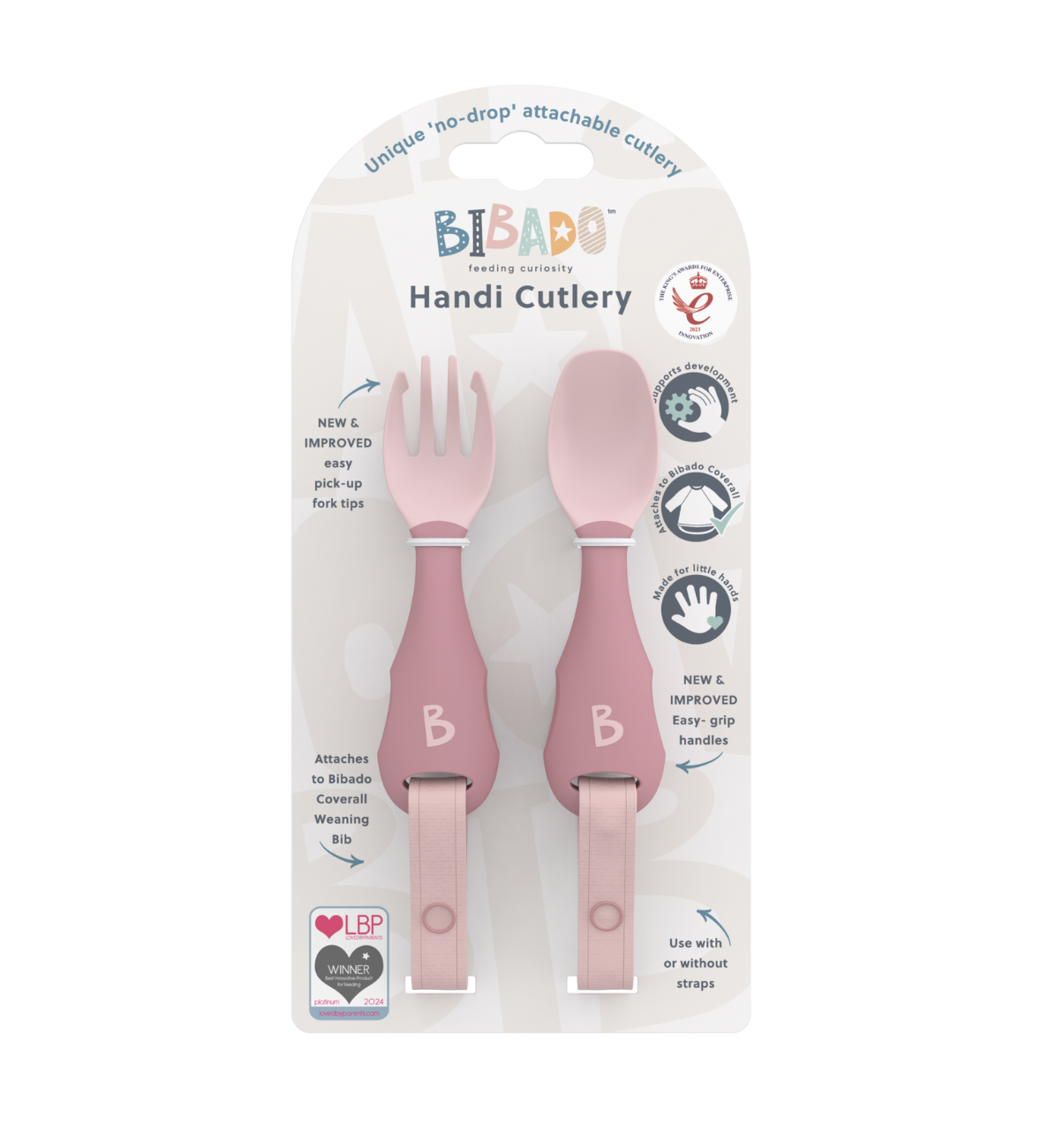 Bibado Handi Cutlery (Pack of Fork & Spoon) - Available in Blush/Dawn