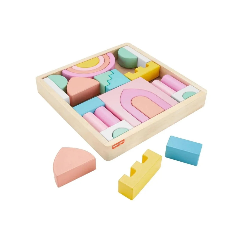 Fisher-Price Wooden Toddler Toy Castle Block Set