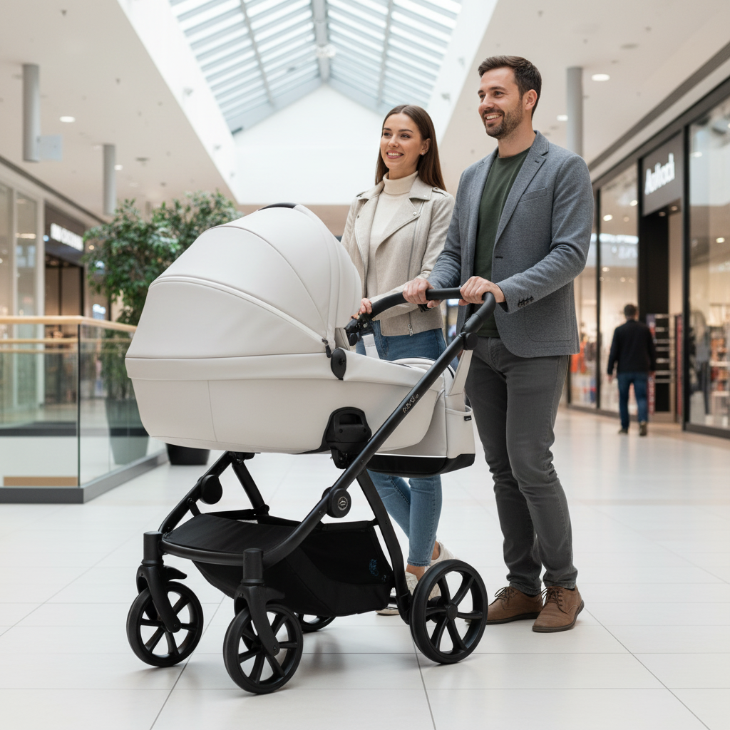 Noordi Fjordi V2 Leather 2in1 Pushchair with ThermoCot™ Carrycot, Cloud