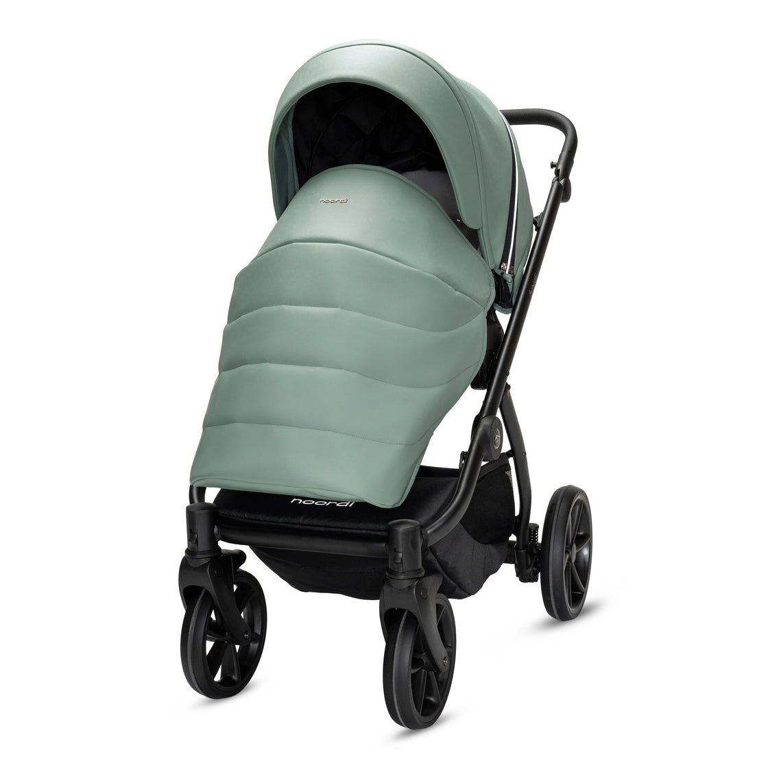 Noordi Fjordi V2 Leather 2in1 Pushchair with ThermoCot™ Carrycot, Sage