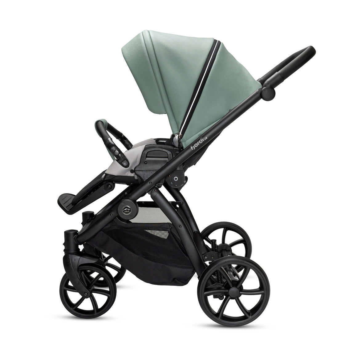 Noordi Fjordi V2 Leather 2in1 Pushchair with ThermoCot™ Carrycot, Sage
