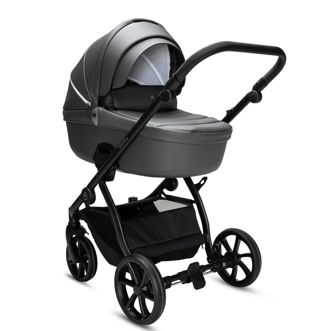 Noordi Fjordi V2 Leather 2in1 Pushchair with ThermoCot™ Carrycot, Shadow Grey