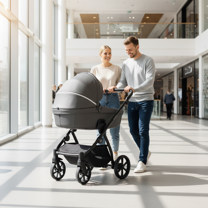 Noordi Fjordi V2 Leather 2in1 Pushchair with ThermoCot™ Carrycot, Shadow Grey