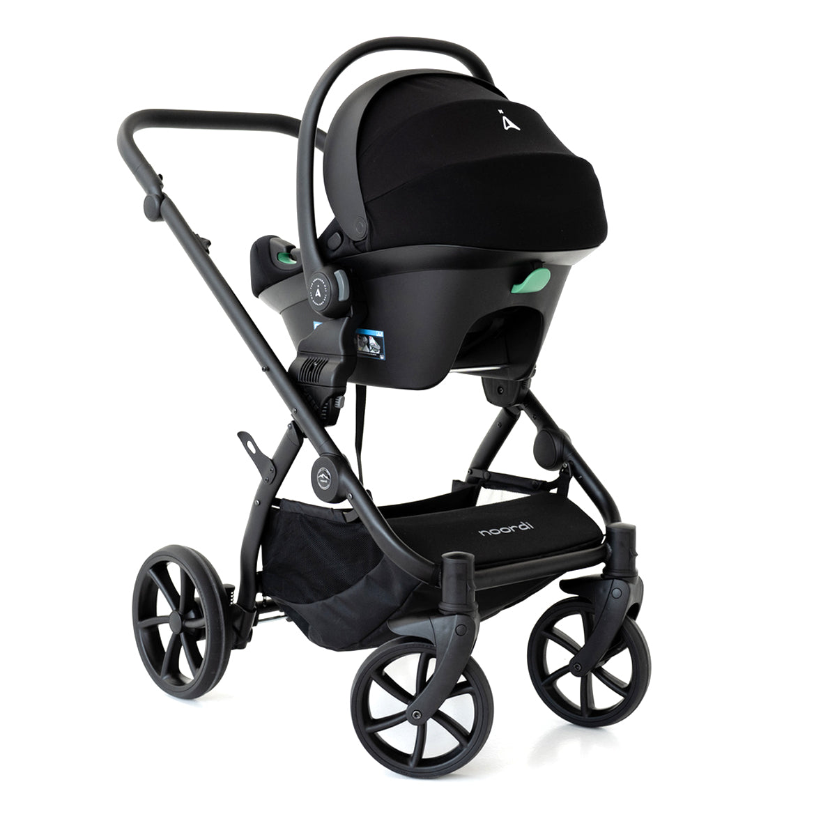 Noordi Fjordi V2 Leather 2in1 Pushchair with ThermoCot™ Carrycot, Sleet