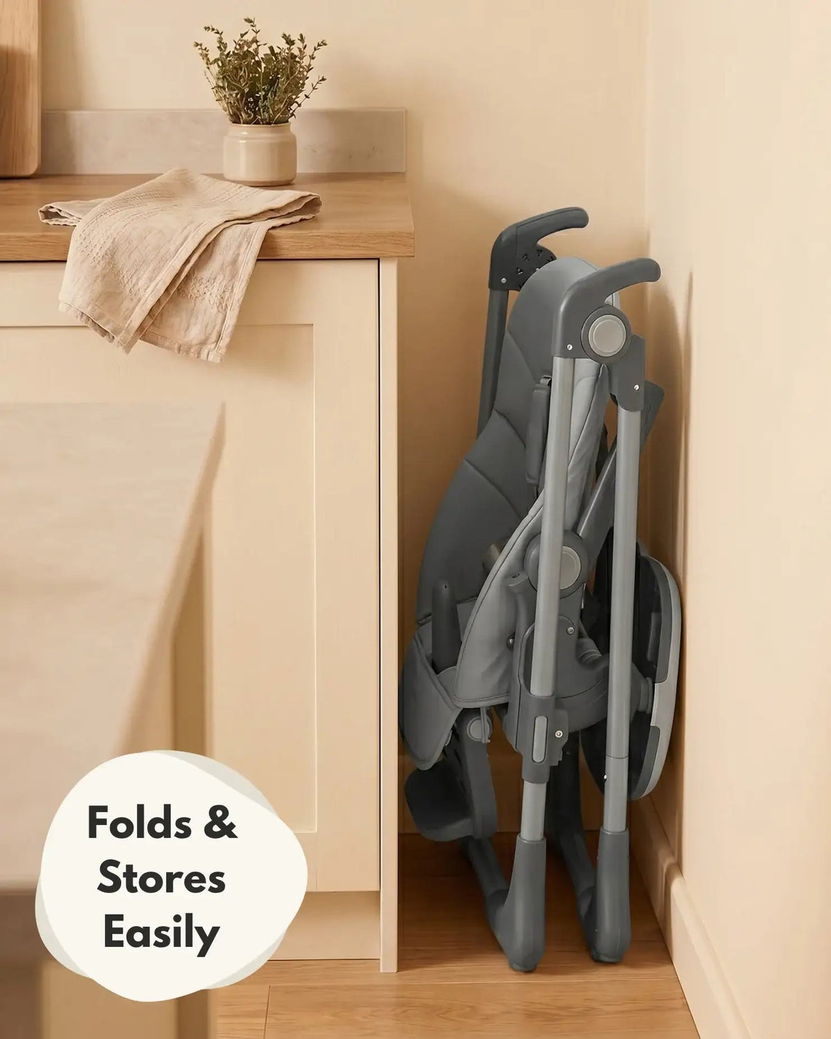 Flare Foldable High Chair - Grey