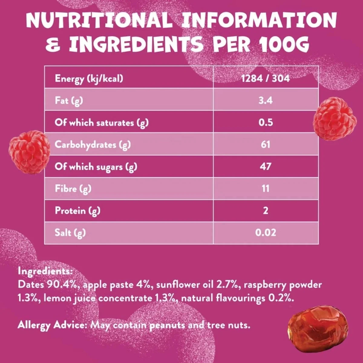Goodies Raspberry & Date Fruit Bars 3+ years 100g (5x20g)