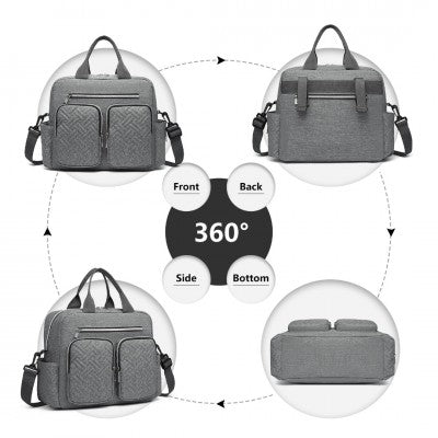 Grey Functional Baby Changing Shoulder Bag - Little Lug