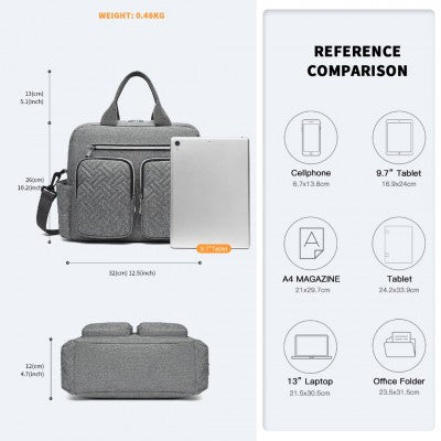 Grey Functional Baby Changing Shoulder Bag - Little Lug