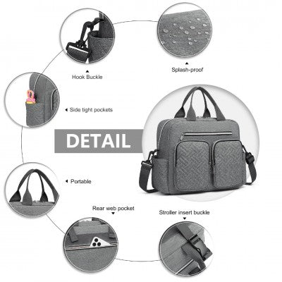Grey Functional Baby Changing Shoulder Bag - Little Lug