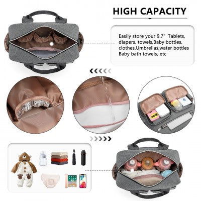 Grey Functional Baby Changing Shoulder Bag - Little Lug
