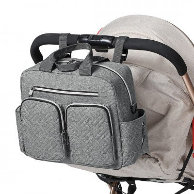 Grey Functional Baby Changing Shoulder Bag - Little Lug