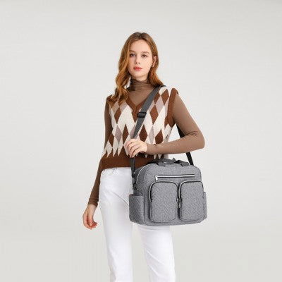 Grey Functional Baby Changing Shoulder Bag - Little Lug