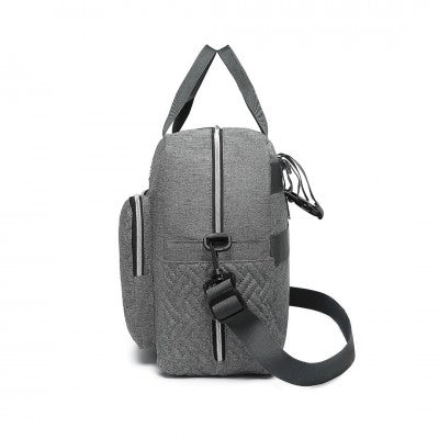 Grey Functional Baby Changing Shoulder Bag With Changing Mat - Little Lug