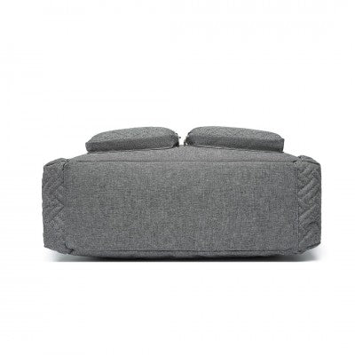Grey Functional Baby Changing Shoulder Bag With Changing Mat - Little Lug