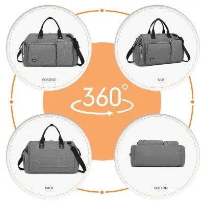 Grey Multi-Compartment Baby Changing Bag with Changing Mat - Little Lug