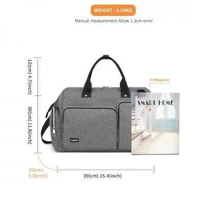 Grey Multi-Compartment Baby Changing Bag with Changing Mat - Little Lug
