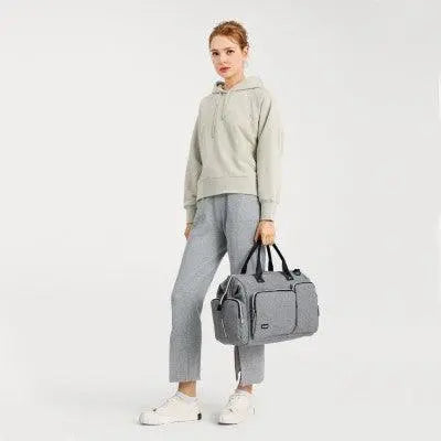 Grey Multi-Compartment Baby Changing Bag with Changing Mat - Little Lug