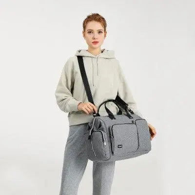 Grey Multi-Compartment Baby Changing Bag with Changing Mat - Little Lug